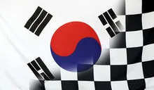 Winner Concept South Korea and checkered goal flag