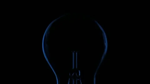 Lightbulb Glowing Blue Outline
