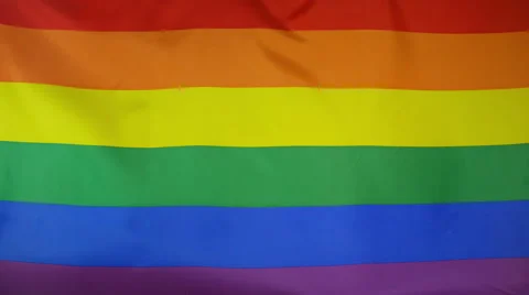 Rainbow Flag Real Fabric Close Up 4K