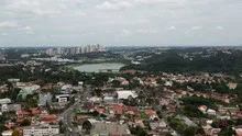 4K Timelapse Curitiba aerial view zoom in