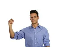 Man Is Holding Pen In His Hand