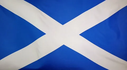 Slowmotion Real Textile Flag Of Scotland
