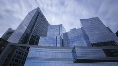 4K Time Lapse Glass Skyscrapers Zoom In
