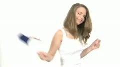 Woman Dances With French Flag