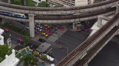 Timelapse Bangkok Aerial Traffic Close Up