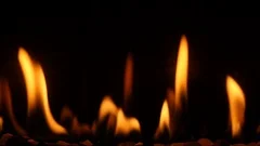 Fireplace Burning Close Up