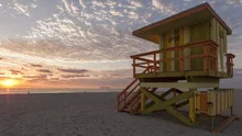 4K Time lapse Miami Beach rescue hut