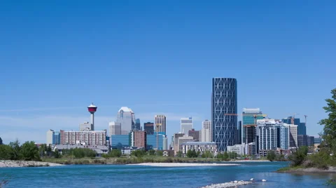 4K Time Lapse Zoom Out Of Calgary Skyline
