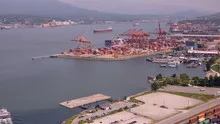 Aerial View Timelapse Vancouver harbor
