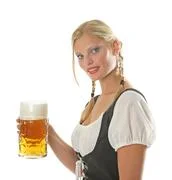 Girl Cheers With A Beer