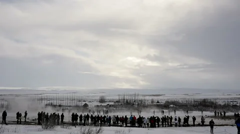Slowmotion Geyser Strokkur Eruption Iceland
