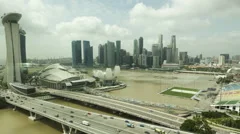 Timelapse Singapore Skyline Aerial View