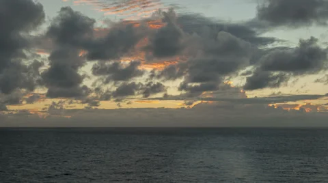 Timelapse Caribbean Sea At Sunset