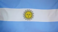Slowmotion Real Textile Flag Of Argentina