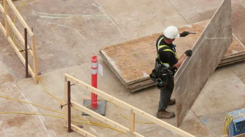 Construction Worker On A Highrise