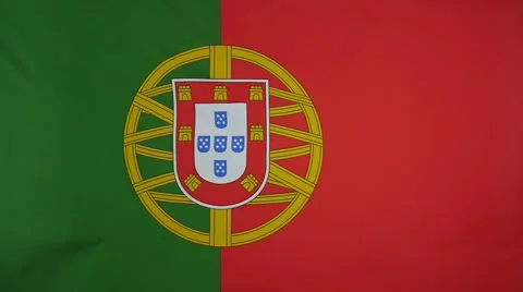 Slowmotion Real Textile Flag Of Portugal