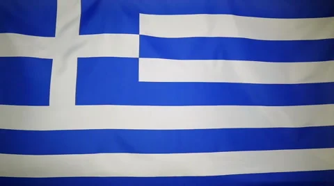 Slowmotion Real Textile Flag Of Greece
