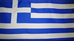 Slowmotion Real Textile Flag Of Greece