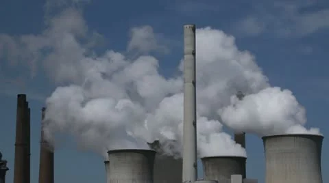Power Plant With Huge Cooling Towers