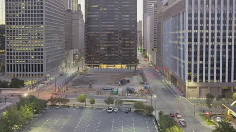 Dallas Sunrise Downtown Traffic