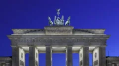 4K Time Lapse Zoom Out Brandenburg Gate At Sunset, Berlin