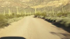 Time Lapse Narrow Dusty Gravel Road Desert