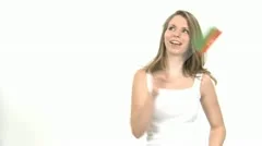 Woman Dances With Portuguese Flag