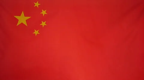 Slowmotion Real Textile Flag Of China