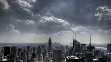 NYC Downtown Sunrays and Clouds
