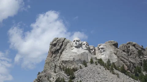 4K Time Lapse Medium Close Up Mt. Rushmore Presidents
