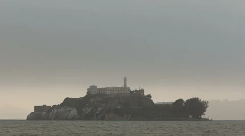 4K Time Lapse Alcatraz Island In Fog