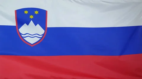 Slovenia Flag Real Fabric Close Up 4K