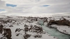 4K Time Lapse Godafoss Waterfall
