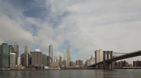4K Time Lapse Zoom In Manhattan Skyline