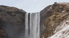 4K Time Lapse Tilt Shot Down Skogafoss Waterfall
