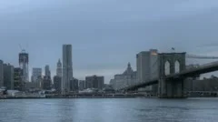 Timelapse Manhatten Skyline Brookly Bridge