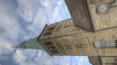 Vertical Timelapse Church Of St. Nikolas In Hameln, Germany