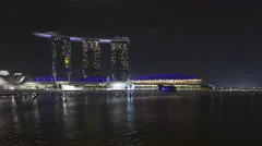 4K Time Lapse Zoom In Marina Bay Sands Resort At Night