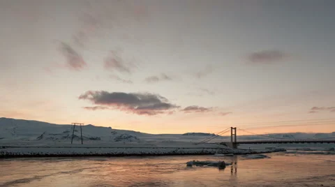 4K Time Lapse Jökulsarlon Sunset