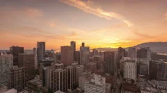 4K Time Lapse Zoom In Vancouver Skyline Sunset