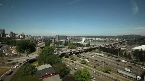 Portland Skyline Aerial View