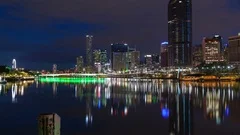 Sunrise 4K Timelapse Brisbane Skyline Tilt Up (Editorial)