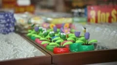 Swinging Plastic Flowers 