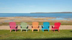 Time Lapse Shadow Passing Row Of Chairs