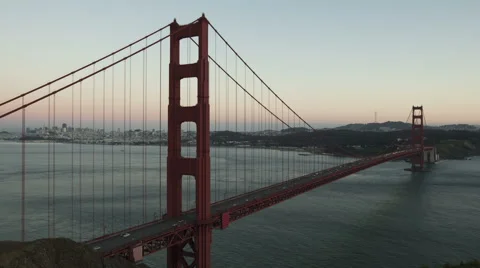 Time Lapse Zoom In Golden Gate Bridge Twilight To Night