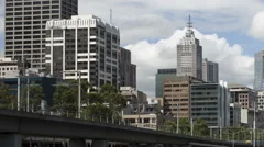 Time Lapse Close Up Pan And Tilt Shot Melbourne Downtown