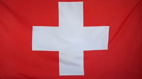 Slowmotion Real Textile Flag Of Switzerland