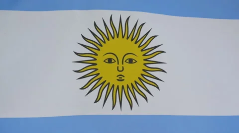 Argentina Flag Real Fabric Close Up 4K