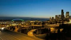 Seattle Sunset Interstate Traffic