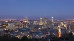 Time Lapse Zoom In Montreal Twilight After Sunset